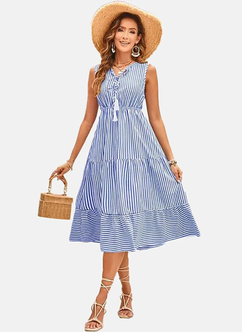 YUNIQEE Striped Fit & Flare Dress