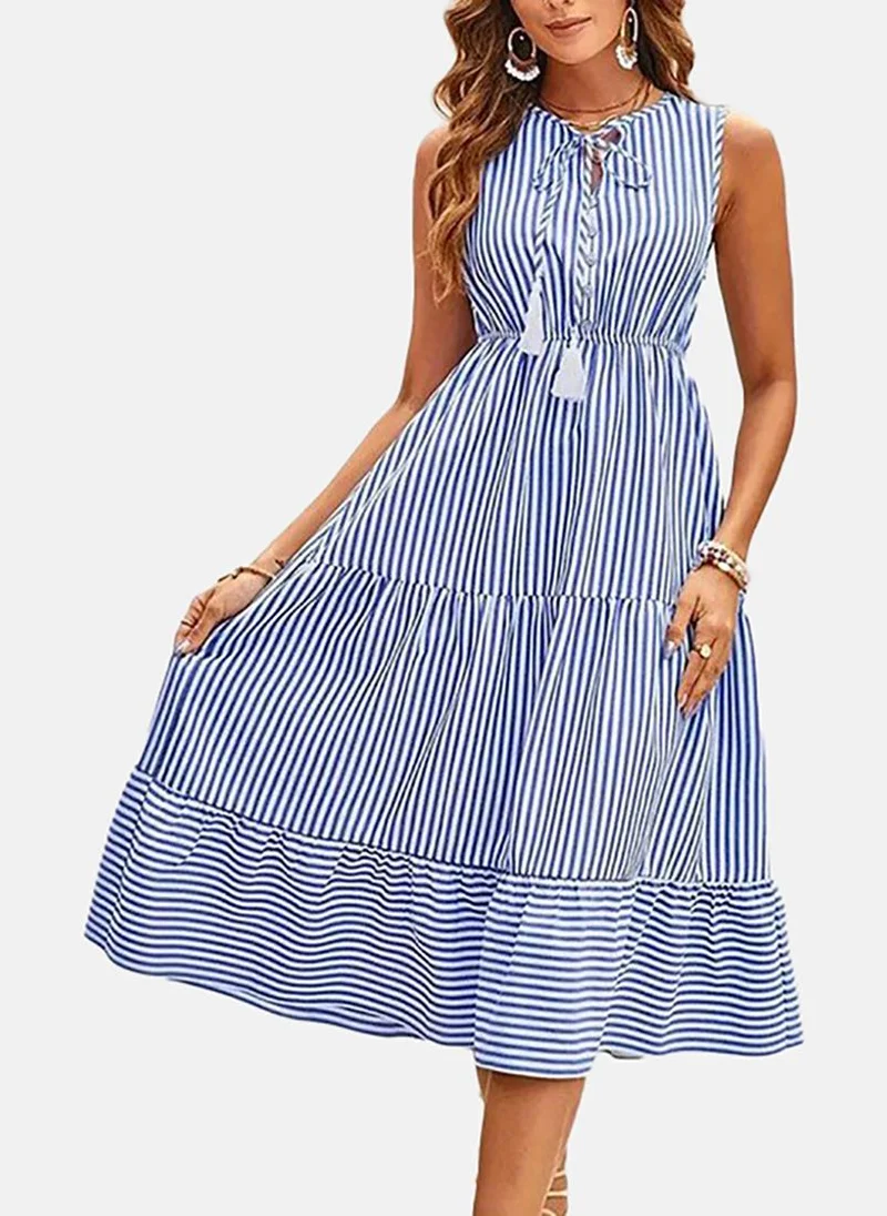 YUNIQEE Striped Fit & Flare Dress