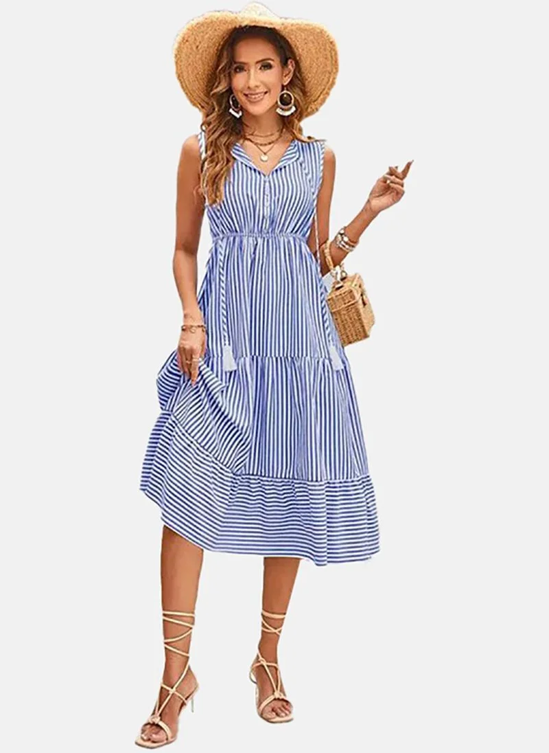 YUNIQEE Striped Tiered Dress