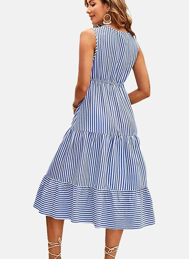 YUNIQEE Striped Tiered Dress