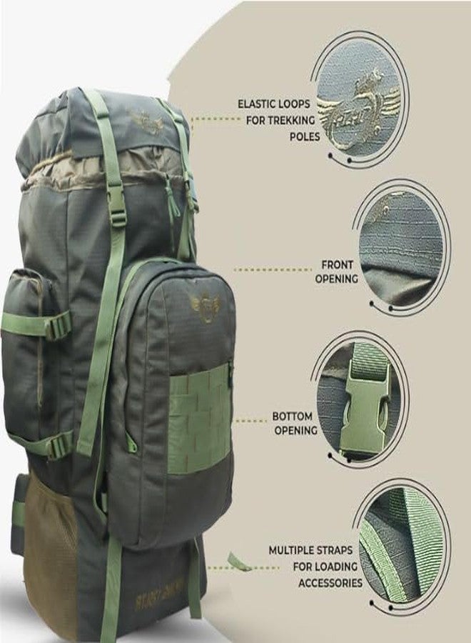 آذاد حقائب ظهر آزاد العسكرية للسفر والتنزه، واسعة للغاية، حقيبة واحدة قابلة للفصل، حقيبة ظهر صغيرة قابلة للفصل (لون أخضر متوسط) - Image 3