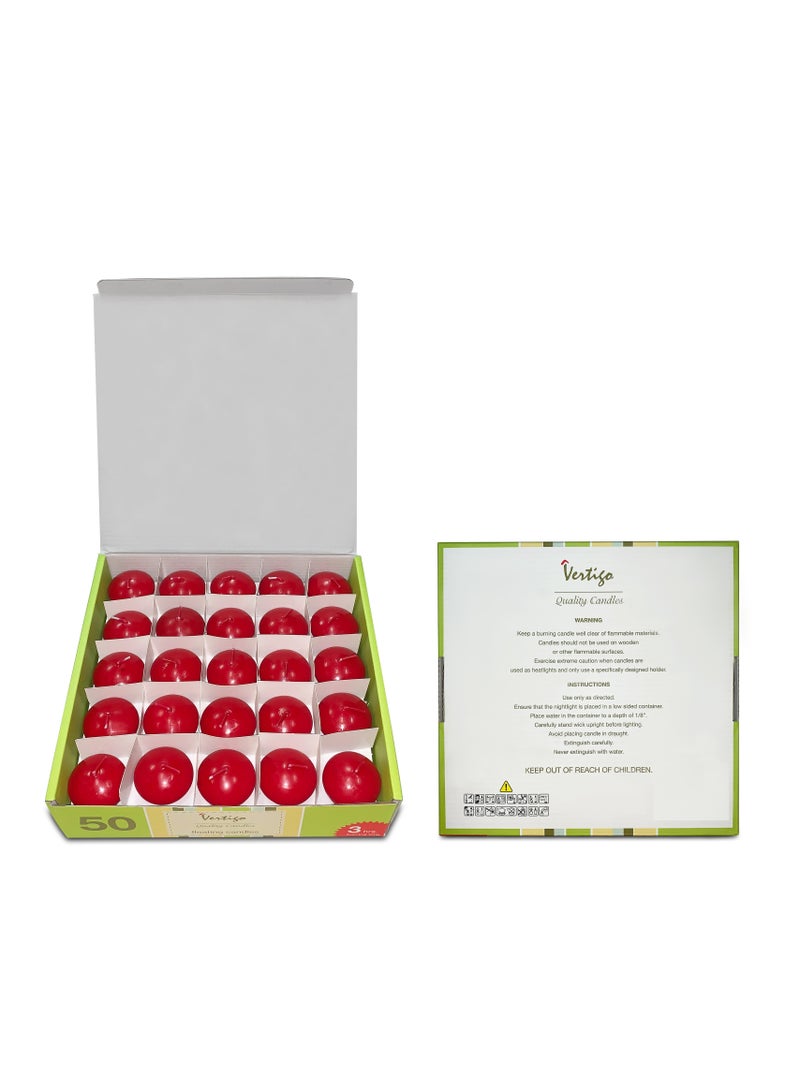 Vertigo 20g Floating Candles Red 50Pcs/Box