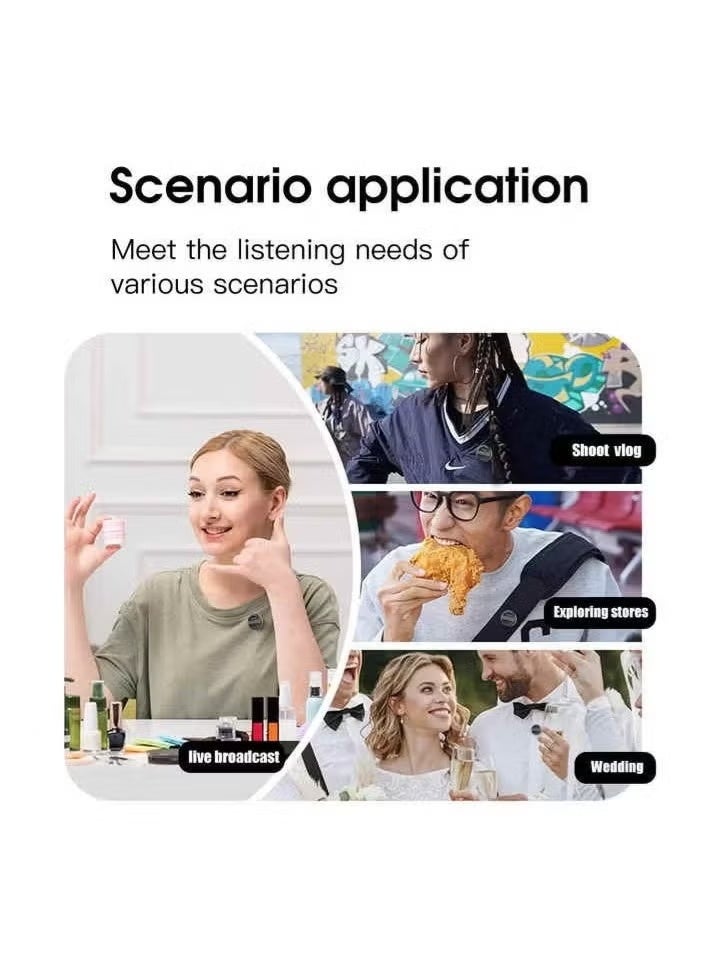 SX21 Magnetic Lavalier Wireless Microphone – Dual Mic System, 2.4GHz Wireless, Rechargeable Battery, Smart Noise Reduction, Omni-Directional Pickup for Video Recording, Live Streaming, and Vlogging - Image 2