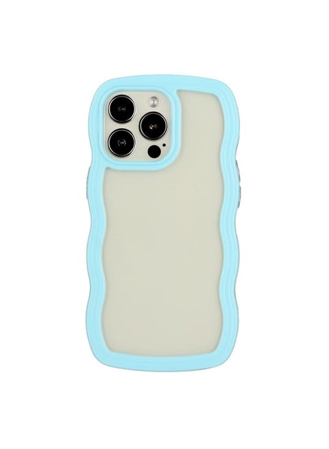 Case Cover For iPhone 13 Pro Max Candy Color Wave TPU Clear PC Phone Case Blue