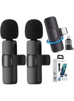 K9 Wireless Microphone Dual Omnidirectional Recording Clip Mic with Receiver for Type-C Lightning  Camera Laptop for Vlogging YouTube Online Class Zoom Call