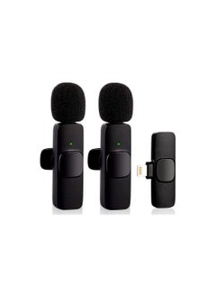 Generic K9 Wireless Microphone Dual Omnidirectional Recording Clip Mic with Receiver for Type-C Lightning  Camera Laptop for Vlogging YouTube Online Class Zoom Call  - Image 2
