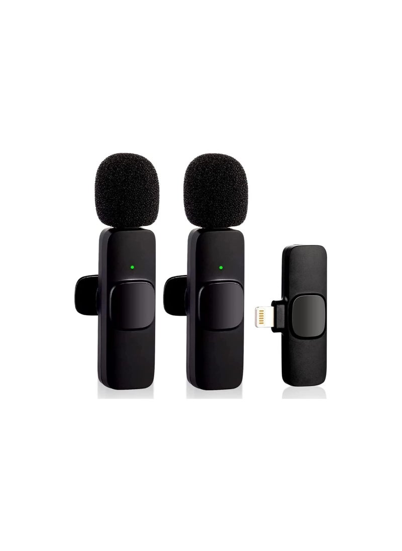 Generic - K9 Wireless Microphone Dual Omnidirectional Recording Clip Mic with Receiver for Type-C Lightning  Camera Laptop for Vlogging YouTube Online Class Zoom Call - Image 1