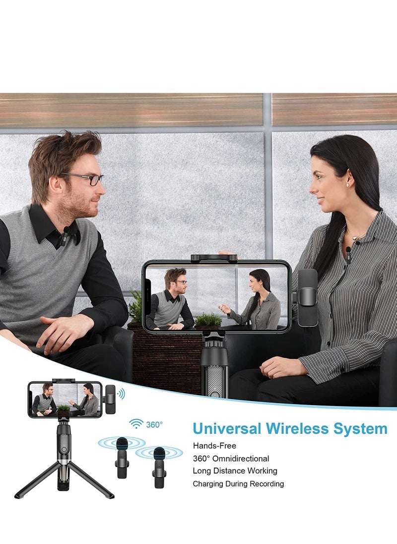 Generic - K9 Wireless Microphone Dual Omnidirectional Recording Clip Mic with Receiver for Type-C Lightning  Camera Laptop for Vlogging YouTube Online Class Zoom Call - Image 1