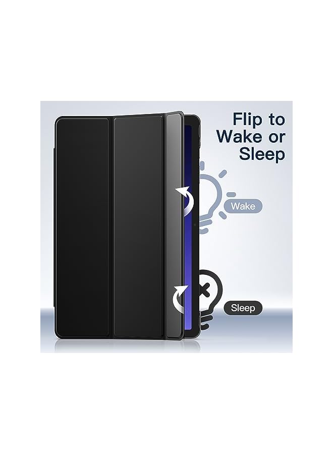 Jetech Case For Samsung Galaxy Tab S9 Plus 12.4 Inch Translucent Back Tri Fold Stand Protective Tablet Cover Support S Pen Charging Auto Wake Sleep Graphite Black - Image 5