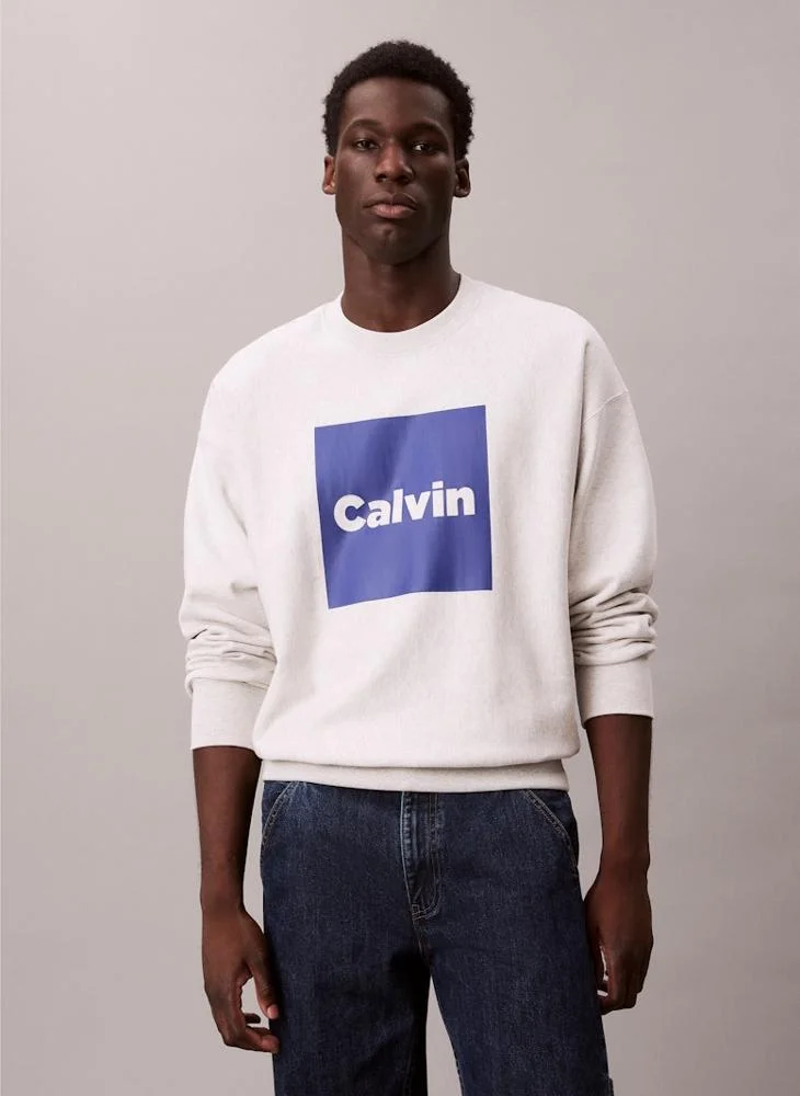 Calvin Klein Jeans Premium Fleece Logo Graphic Relaxed Sweatshirt