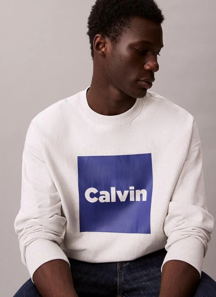 Calvin Klein Jeans  Premium Fleece Logo Graphic Relaxed Sweatshirt for Men | Best Price UAE