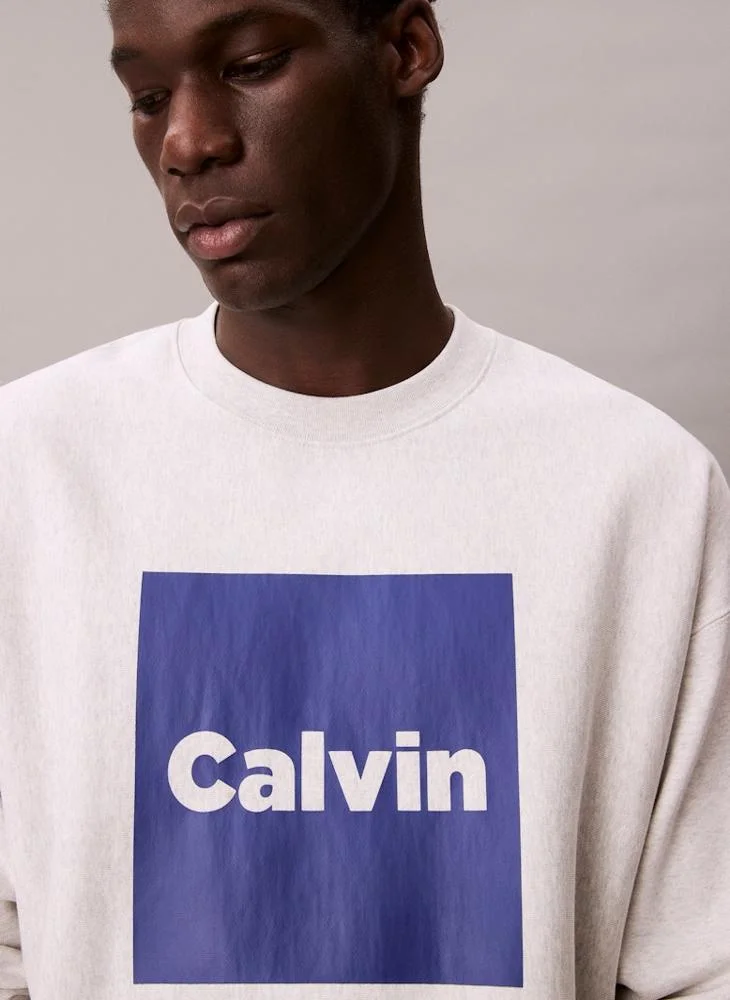 Calvin Klein Jeans  Premium Fleece Logo Graphic Relaxed Sweatshirt for Men | Best Price UAE