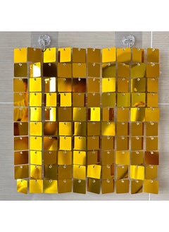 Generic 1 x 5 pcs Square Sequin Wall Panel Gatesby Wedding Decor Mirror gold jx-2245 