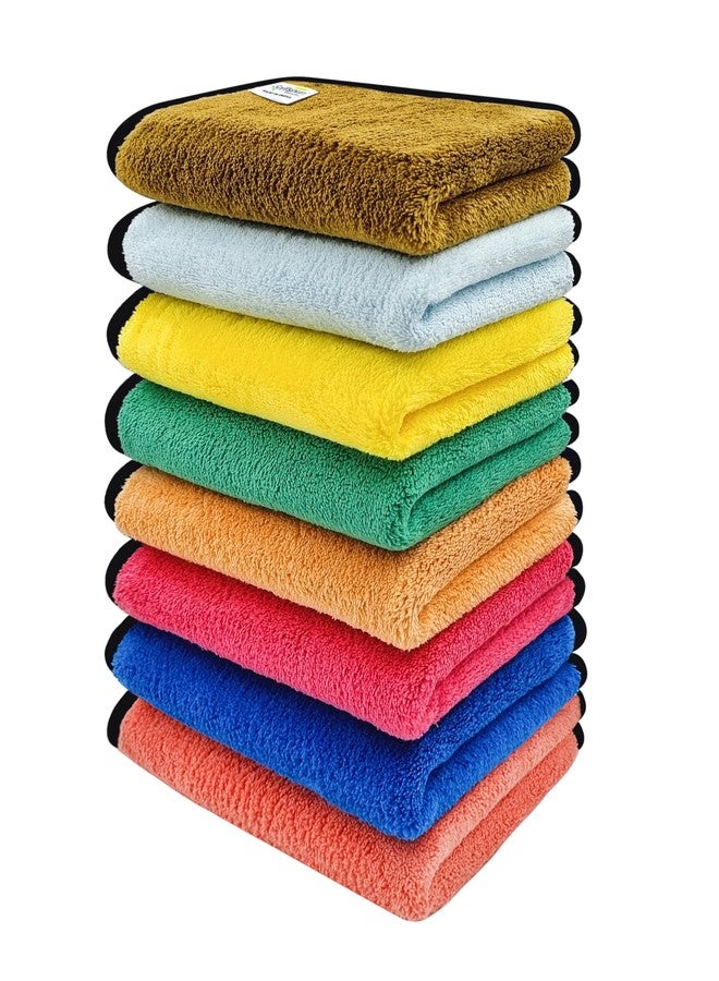 SOFTSPUN Microfiber Hand & Face Wipes 20x30 Cms, 8 Piece Towel Set, 280 GSM (Multicolor) Super Soft & Silky for Hand, Face and Body - Hypoallergenic Sensitive Skin Wipes & Washcloths - Image 1