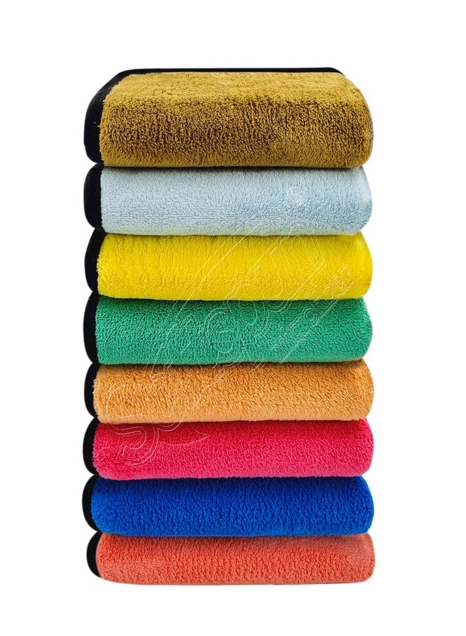 SOFTSPUN Microfiber Hand & Face Wipes 20x30 Cms, 8 Piece Towel Set, 280 GSM (Multicolor) Super Soft & Silky for Hand, Face and Body - Hypoallergenic Sensitive Skin Wipes & Washcloths - Image 2