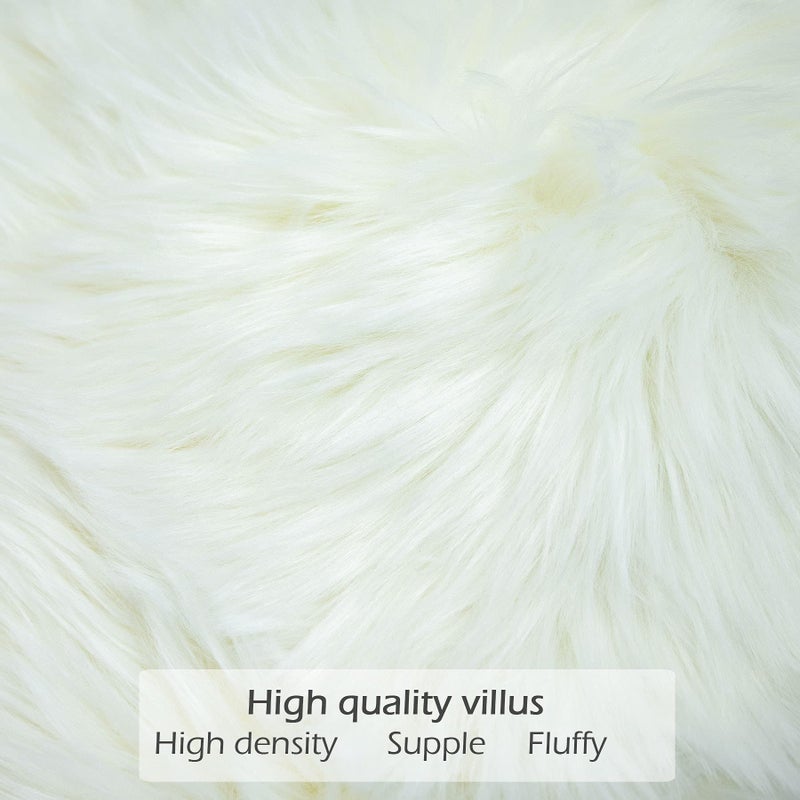 LIGICKY Decorative Lumbar Soft Faux Fur Throw Pillow Cover Luxury Series Rectangle Plush Pillow Case Cushion Cover for Couch Sofa Bed (12" x 20", White) - Image 5