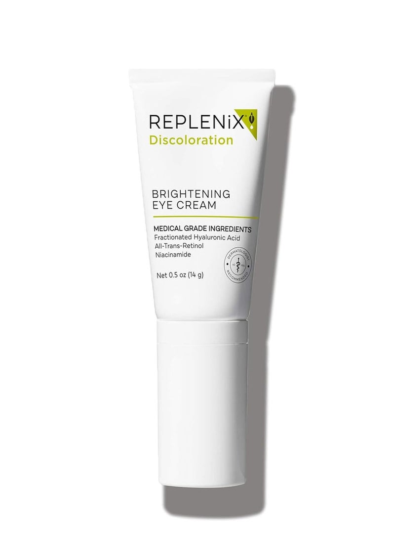 Replenix Replenix Brightening Eye Cream, Medical-Grade Hydrating Under Eye Treatment for Dark Circles & Puffiness with Hyaluronic Acid (0.5 oz)  - Image 1