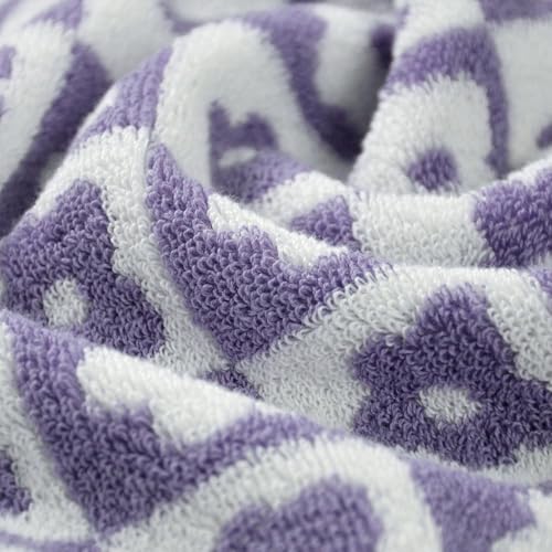 Jacquotha Cotton Hand Towels Lilac Checkered Floral - Quick Drying Hand Towel Set of 4, for Women Girls Bathroom Decor, 29” x 13” - Image 2