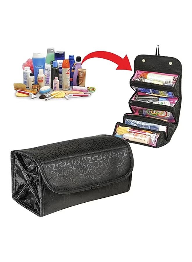 Daily Use And Business Travel Makeup Roll Bag Black - Image 3