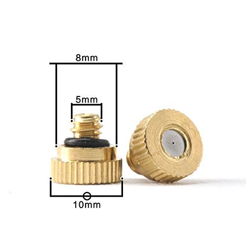 Aootech Brass Misting Nozzles for Outdoor Cooling System 22 pcs,0.012" Orifice (0.3 mm) 10/24 UNC - Image 2