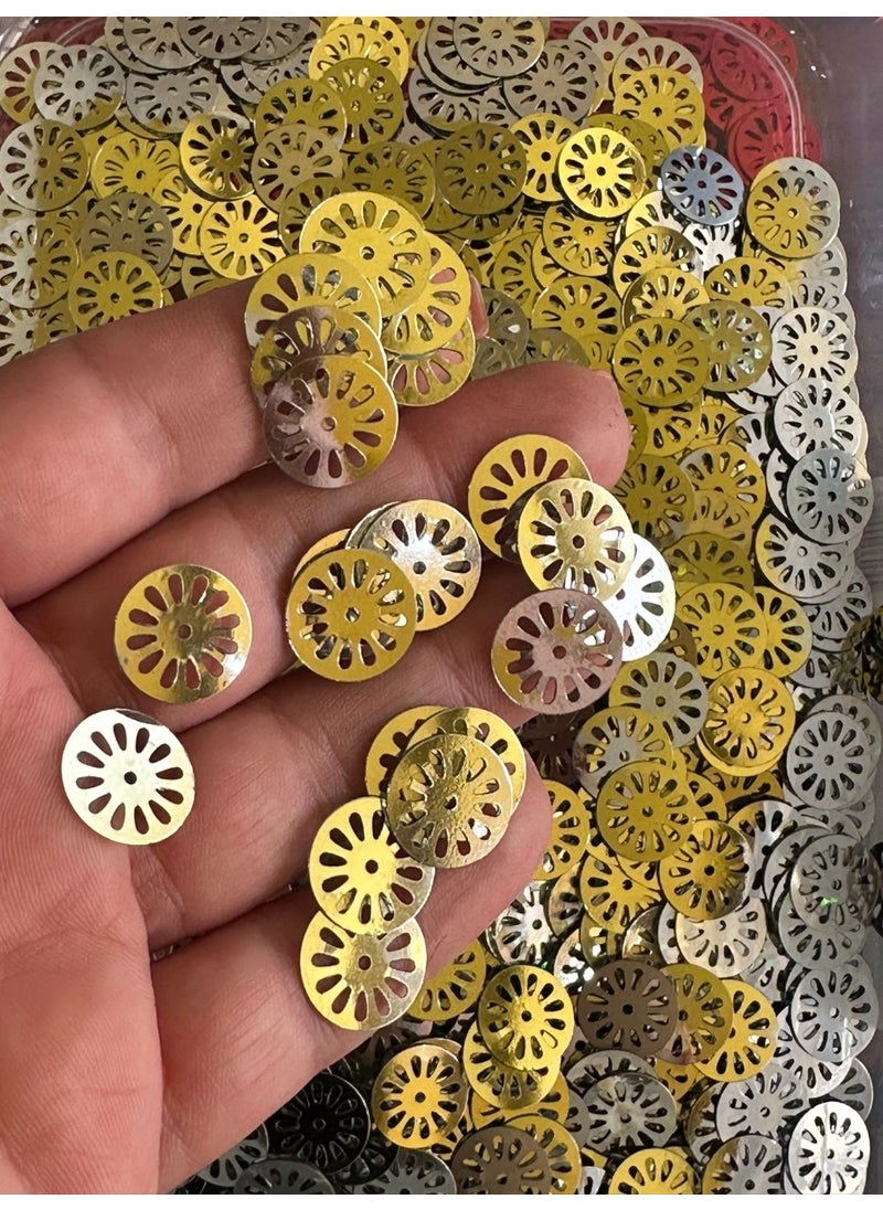 Gönülden Tasarım Heartfelt Design 1 cm 20 Gr Wheel Hole Sequin Sequin Needlework Embroidery Sequin  - Image 3