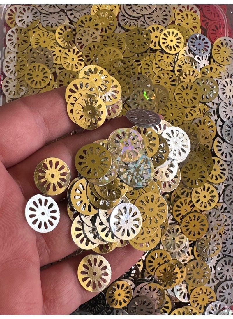 Gönülden Tasarım Heartfelt Design 1 cm 20 Gr Wheel Hole Sequin Sequin Needlework Embroidery Sequin  - Image 4