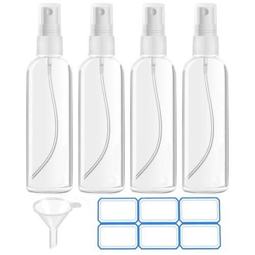 DTDNZKN 4 Pack 4 Oz (120ml) Small Spray Bottles - Fine Mist, Refillable, Reusable - Image 1