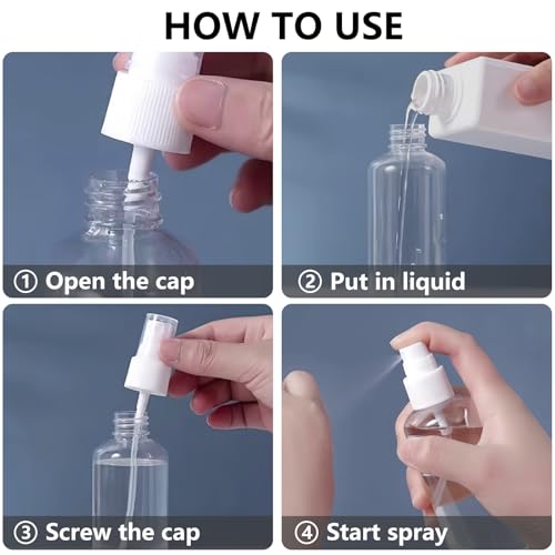 DTDNZKN 4 Pack 4 Oz (120ml) Small Spray Bottles - Fine Mist, Refillable, Reusable - Image 4