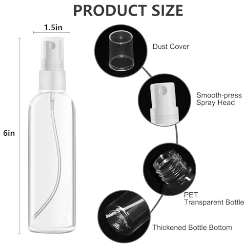 DTDNZKN 4 Pack 4 Oz (120ml) Small Spray Bottles - Fine Mist, Refillable, Reusable - Image 2
