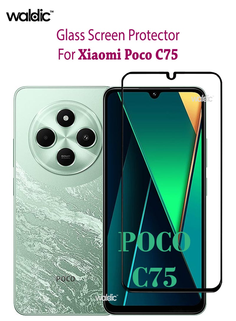ولديك حامي شاشة Xiaomi Poco C75 | زجاج مقسى متوافق مع هاتف Xiaomi Poco C75 | واقي شاشة عالي الجودة من الزجاج المقوى عالي الجودة ومضاد للخدش من الحافة إلى الحافة مع مجموعة أدوات سهلة التركيب - أسود - Image 1