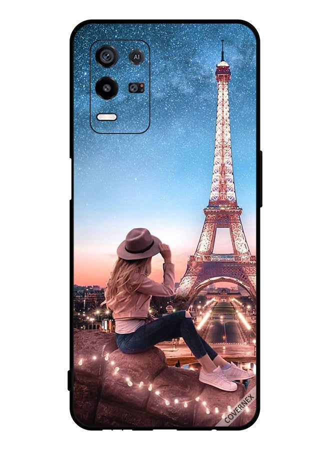 Covernex Protective Case Cover For Oppo K9x Brown Hat Girl & Effiel Tower  - Image 1