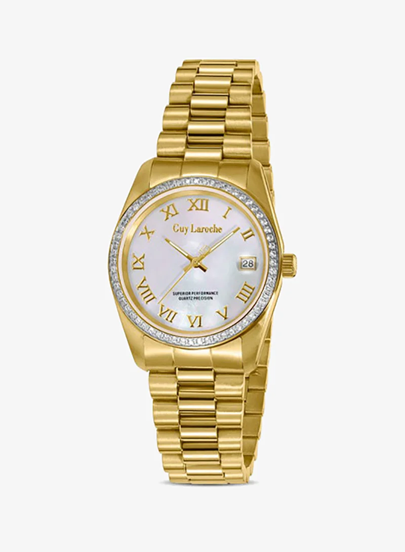 غاي لاروش Rosalie Stainless Steel Bracelet Analog Watch for Women, 31mm