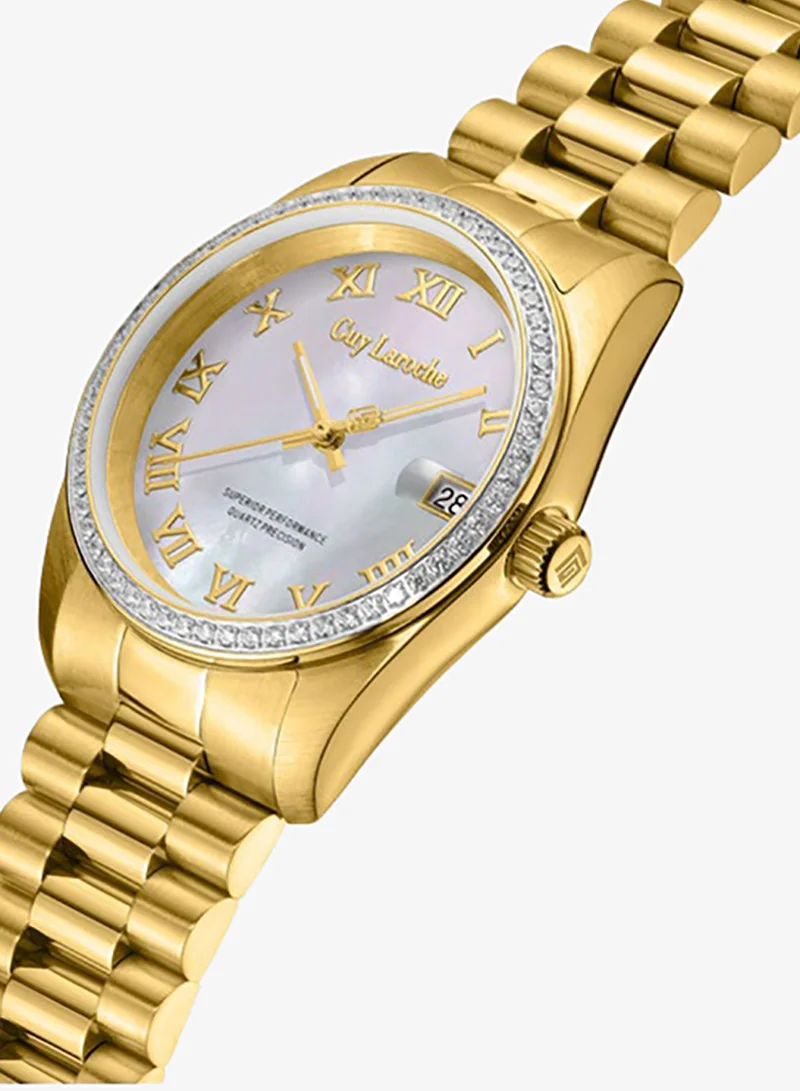 غاي لاروش Rosalie Stainless Steel Bracelet Analog Watch for Women, 31mm