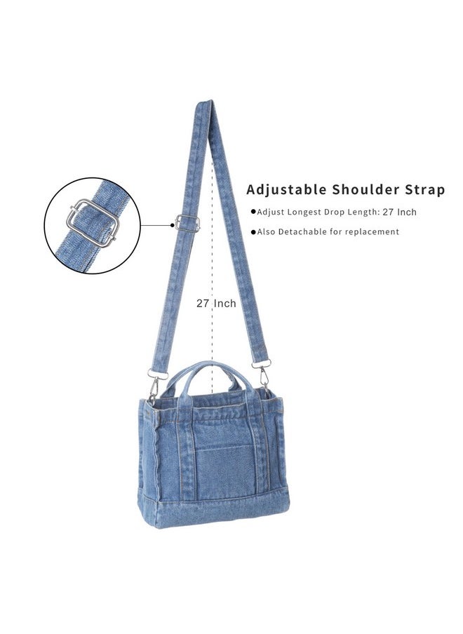 AOCINA - Denim Purse Jean Tote Bag For Women Crossbody Shoulder Denim Purses And Handbags For Women(Small Elight Blue) - Image 1