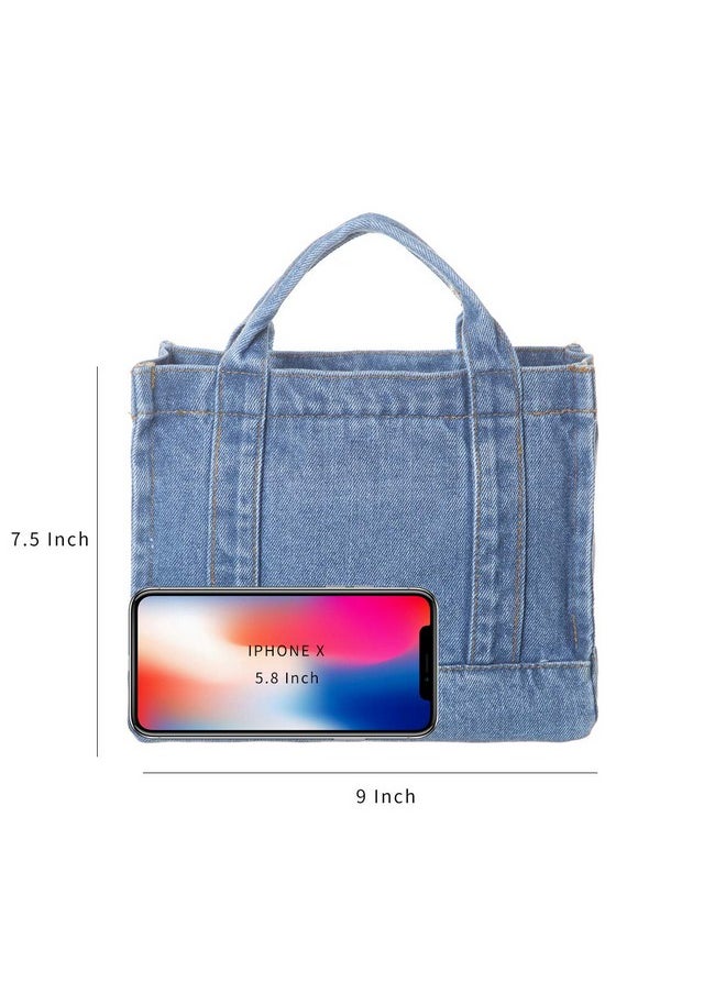 AOCINA - Denim Purse Jean Tote Bag For Women Crossbody Shoulder Denim Purses And Handbags For Women(Small Elight Blue) - Image 1