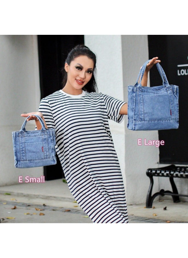 AOCINA - Denim Purse Jean Tote Bag For Women Crossbody Shoulder Denim Purses And Handbags For Women(Small Elight Blue) - Image 1