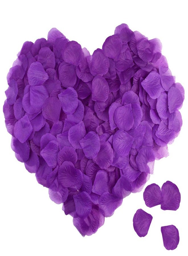 obmwang 2000 PCS Artificial Silk Rose Petals for Wedding Party Favors Decoration and Vase Home Decor Wedding Bridal Decoration. Purple - Image 1