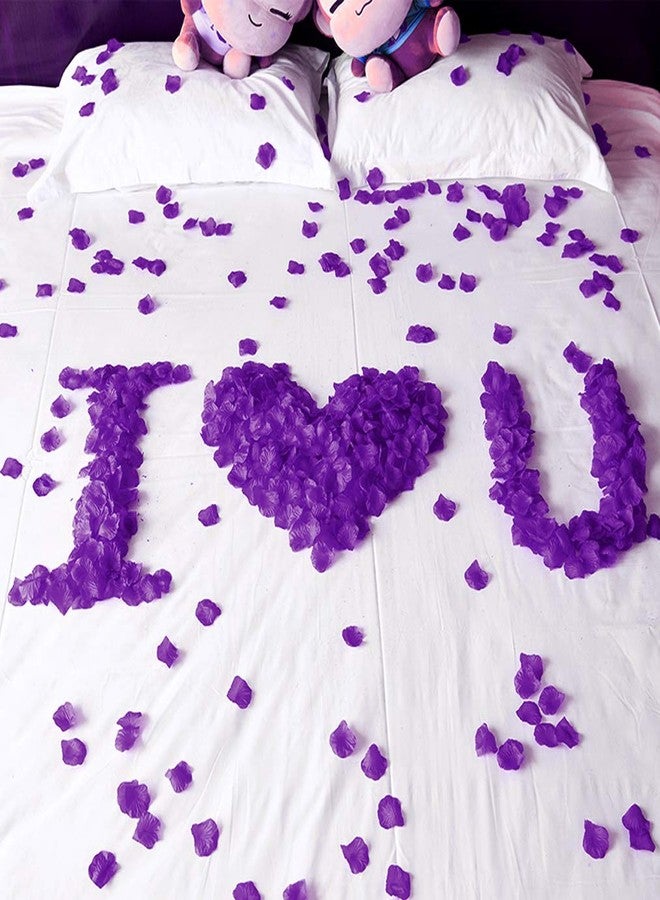 obmwang 2000 PCS Artificial Silk Rose Petals for Wedding Party Favors Decoration and Vase Home Decor Wedding Bridal Decoration. Purple - Image 4
