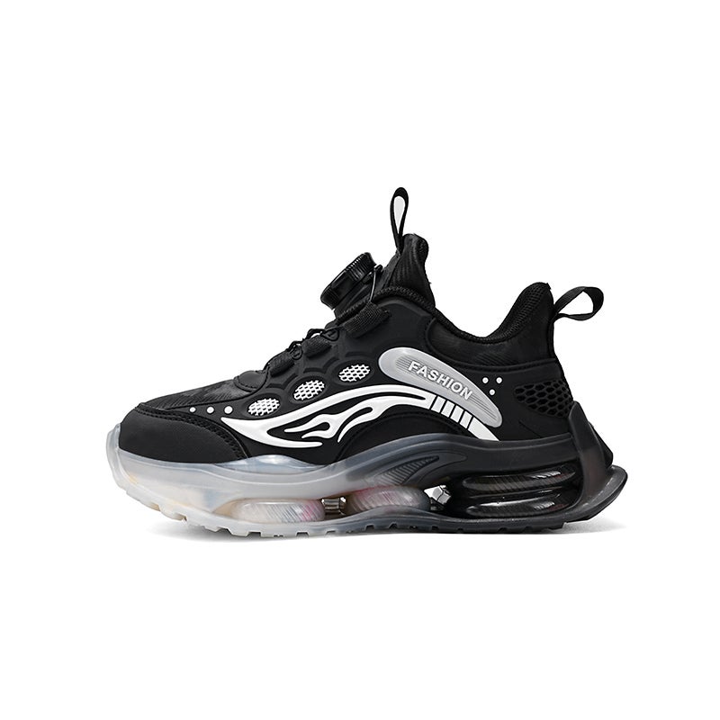 Boys Shoes Fleece-Lined Cotton Shoes Basketball Shoes Children'S Sneaker Leather Rotary Buckle Boys Zhongda Children'S Shoes - Image 3