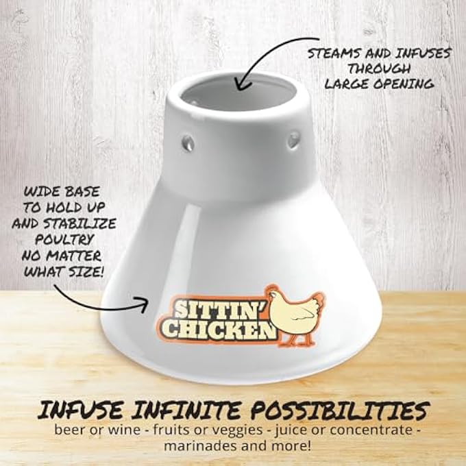 شواية بخار سيراميك من Cooks Choice مع علبة بيرة ومقلاة تتبيلة دجاج مشوية، تمنحك نكهة شواء لذيذة - Image 5