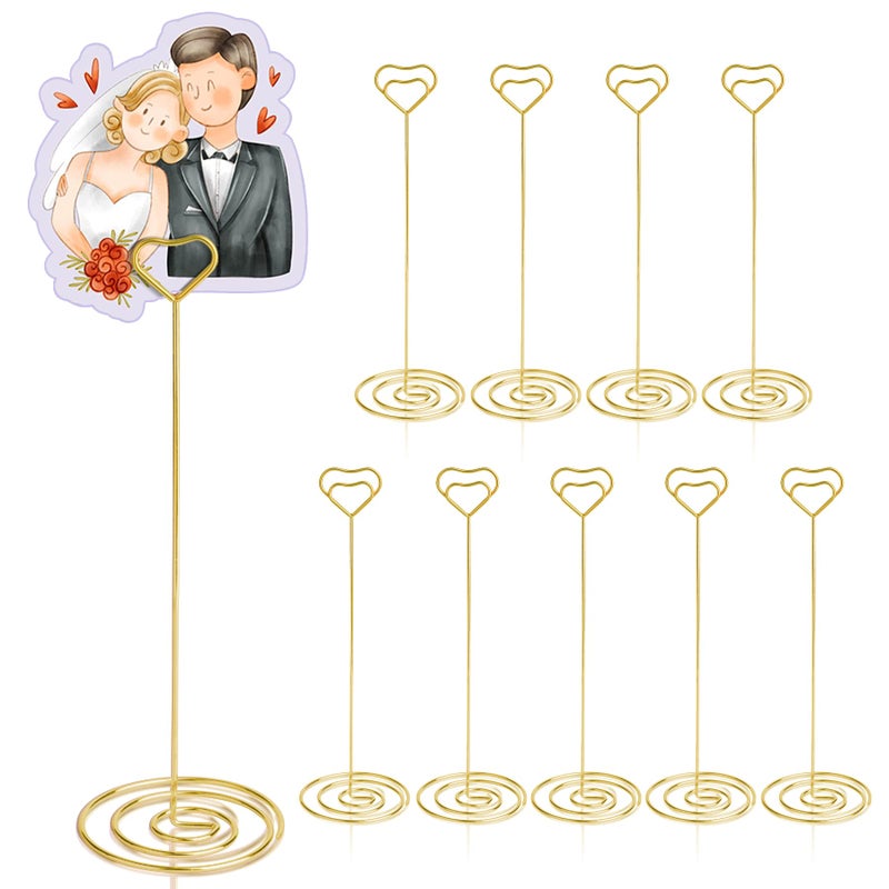HomWanna HomWanna Table Number Holders 10Pcs  875 inch Heart Shaped Place Card Holder Tall Table Number Stands for Wedding Party Graduation Reception Restaurant Home Centerpiece Decoration Memo Gold 