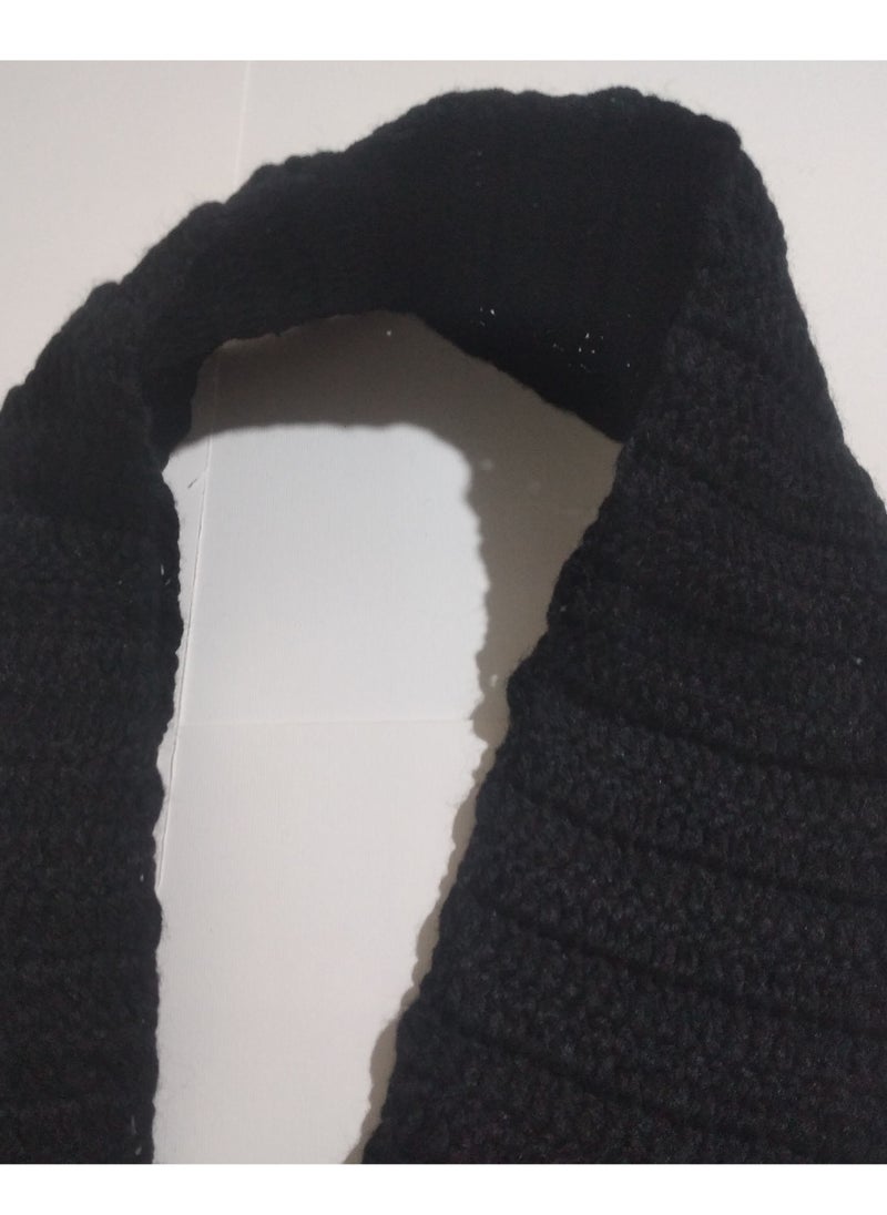 Puritopia Wonderful handmade crochet scarf for winter - Black  - Image 5