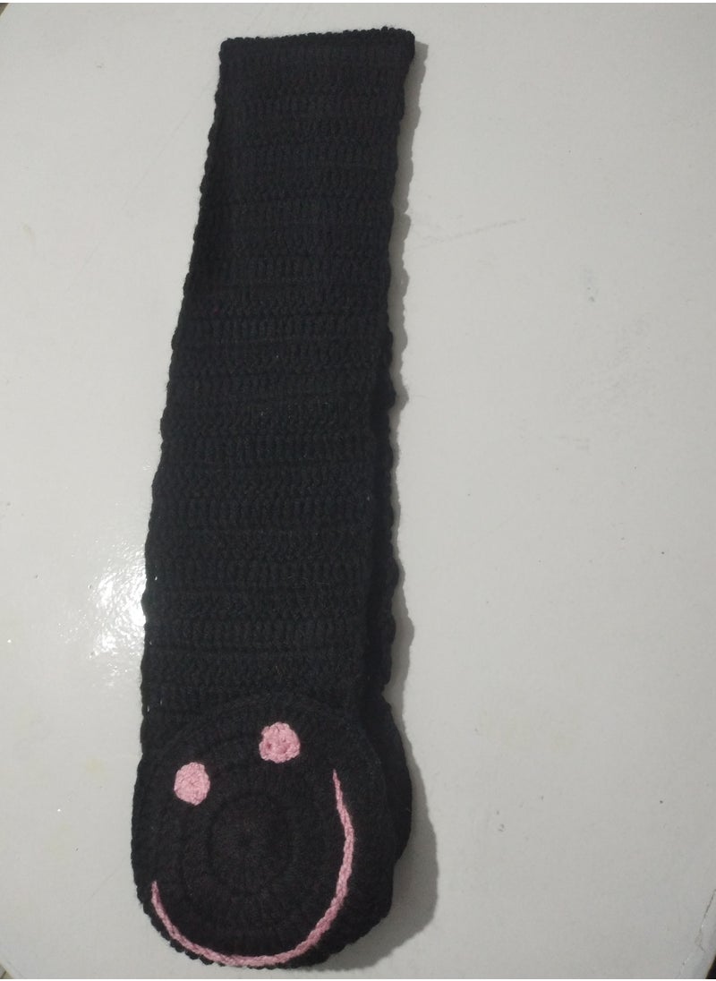 Puritopia Wonderful handmade crochet scarf for winter - Black  - Image 1