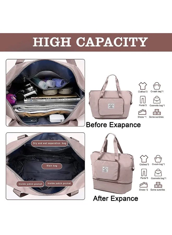 شنطة سفر دفل كابل جاليري مقاومة للماء قابلة للطي، كبيرة - زهري - Image 2