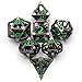 HNCCESG Hollow Cthulhu Metal Polyhedral Dice Set DD for Fantasy Tabletop RPG Role Playing Games Gift for DND LoversGreen Number - Image 2
