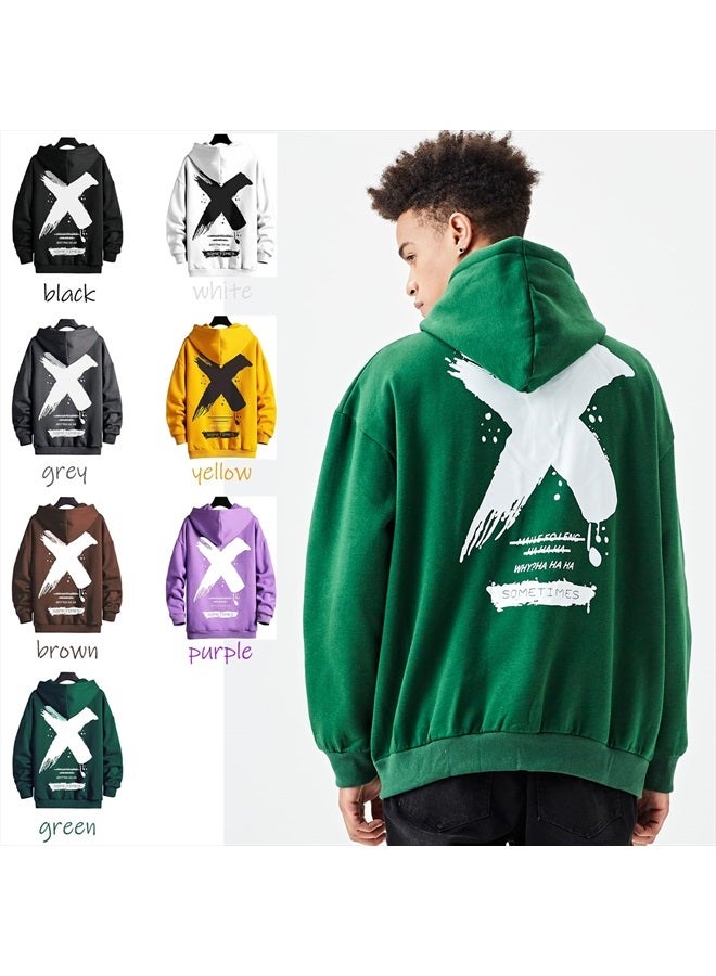 Moshtashio Men's Hoodie Hip Hop Graphic Fleece Hooded Pullover Novelty Long Sleeve Sweatshirt Green  - Image 3