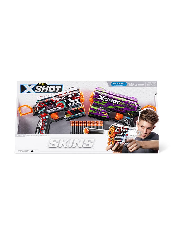 X-Shot Skins Flux 2Pack - Action Aiming Game For Kids, Teen, Adults Boys & Girls, Outdoor Holiday Activities, Gifts For Kids Ages 8+ - Image 3