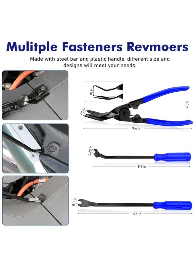 GLK 248pcs Trim Removal Tool, Pry Tool, Door Panel Radio/Stereo Terminal Removal Tool Kit, Fasteners Remover, with Car Retainer Bumper Clips,Automotive Hook Set, Blue - Image 4