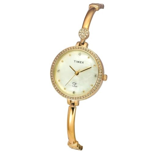 TIMEX Fria Analog Watch for Women with Mother of Pearl Round Dial & Gold Brass Bracelet Band Water Resistant Women's Wrist Watches - TWEL18401 - Image 2