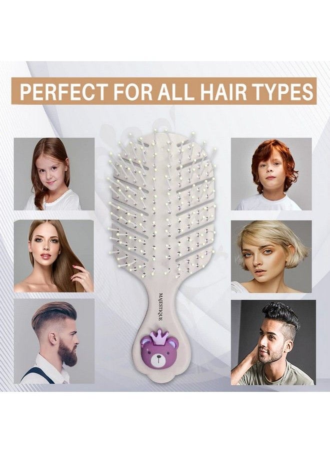 MAJESTIQUE Small Hair Brush Travel Detangling Brushes 100% Biofriendly Hair Comb For Kids Women Men Mini Hair Brush Pocket Pro For Curly Hair Wet Dry Color May Vary  - Image 5